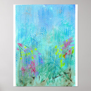Summer Rain Abstrakt Watercolor Poster