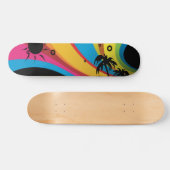 Summer Rainbow Palm Tree Beach Skateboard Deck (Horizontal)