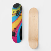 Summer Rainbow Palm Tree Beach Skateboard Deck (Vorderseite)