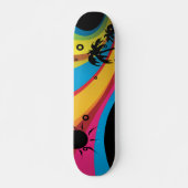 Summer Rainbow Palm Tree Beach Skateboard Deck (Vorne)