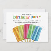 Summer Rainbow Popsicles Geburtstagsparty Einladung (Vorderseite)