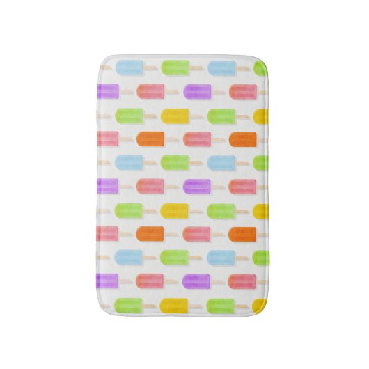 Summer Rainbow Popsicles Pattern Badematte (Vorderseite Vertikal)