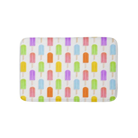 Summer Rainbow Popsicles Pattern Badematte (Vorderseite)