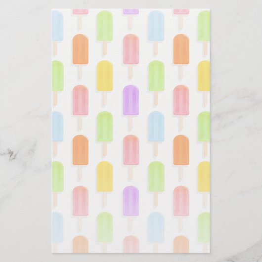 Summer Rainbow Popsicles Pattern Briefpapier (Vorderseite)