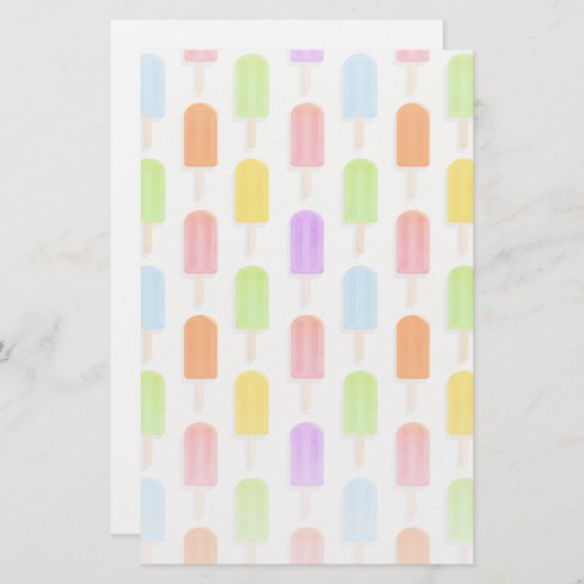 Summer Rainbow Popsicles Pattern Briefpapier (Vorne/Hinten)