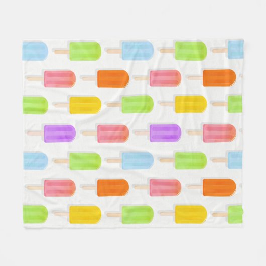Summer Rainbow Popsicles Pattern Fleecedecke (Vorderseite (Horizontal))
