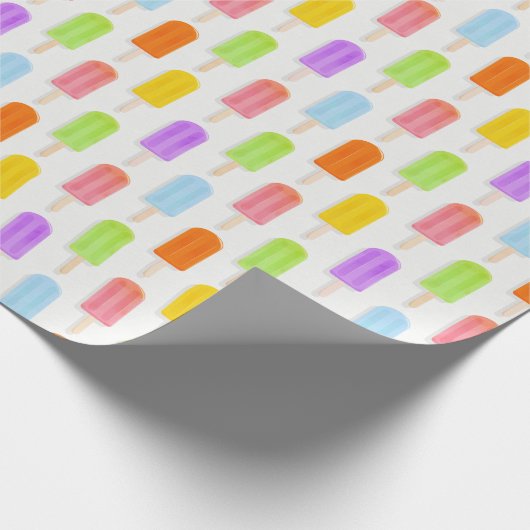 Summer Rainbow Popsicles Pattern Geschenkpapier (Ecke)