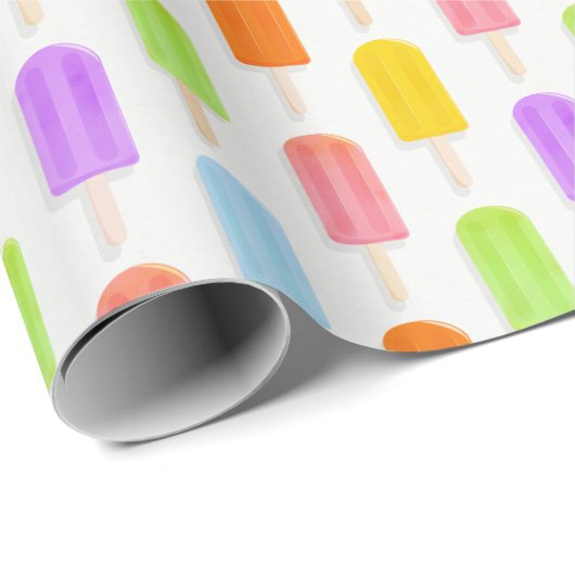 Summer Rainbow Popsicles Pattern Geschenkpapier (Rolleneckpunkt)