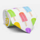 Summer Rainbow Popsicles Pattern Krawatte (Gerollt)
