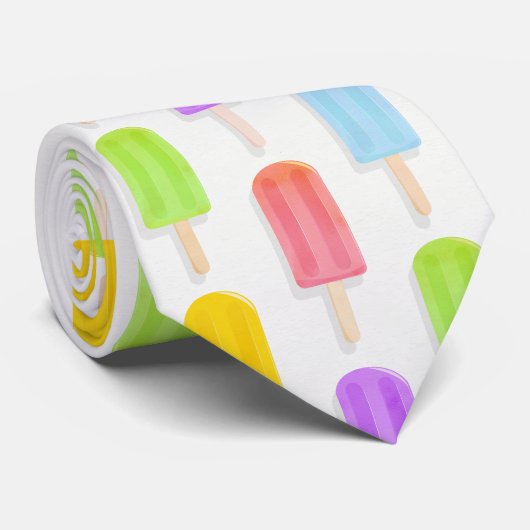 Summer Rainbow Popsicles Pattern Krawatte (Gerollt)