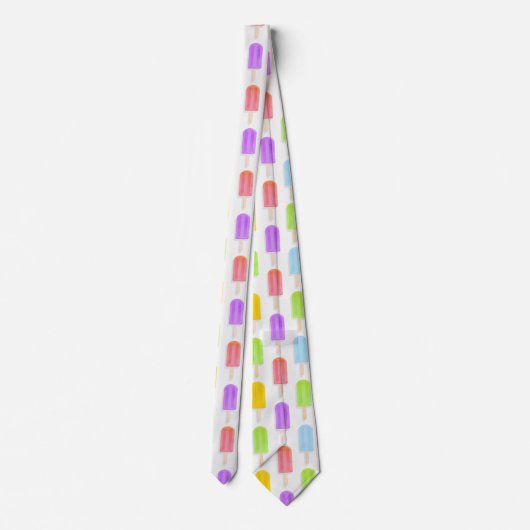 Summer Rainbow Popsicles Pattern Krawatte (Rückseite)
