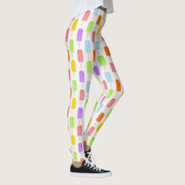 Summer Rainbow Popsicles Pattern Leggings