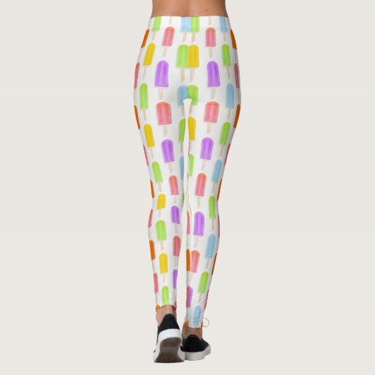 Summer Rainbow Popsicles Pattern Leggings (Rückseite)