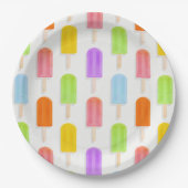 Summer Rainbow Popsicles Pattern Pappteller (Vorderseite)