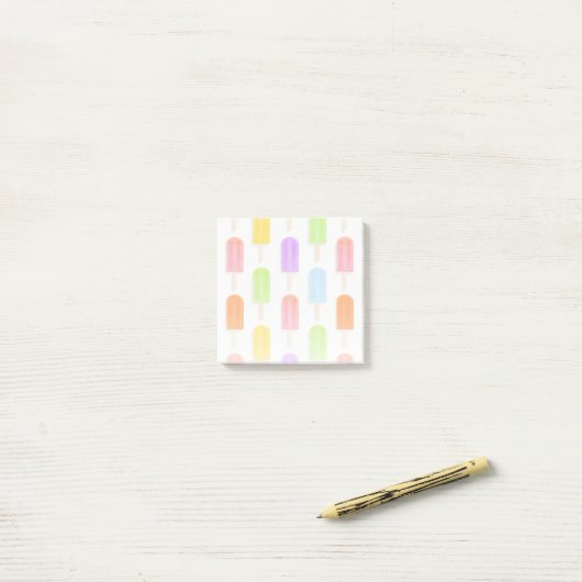 Summer Rainbow Popsicles Pattern Post-it Klebezettel (Auf Schreibtisch)