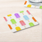 Summer Rainbow Popsicles Pattern Rechteckiger Pappuntersetzer (angewinkelt)