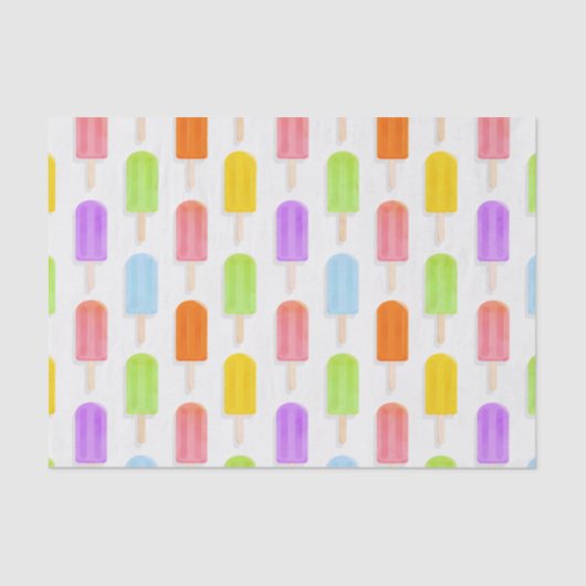 Summer Rainbow Popsicles Pattern Seidenpapier (Vorderseite)