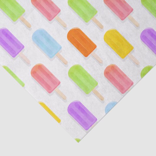 Summer Rainbow Popsicles Pattern Seidenpapier (Ausschnitt)