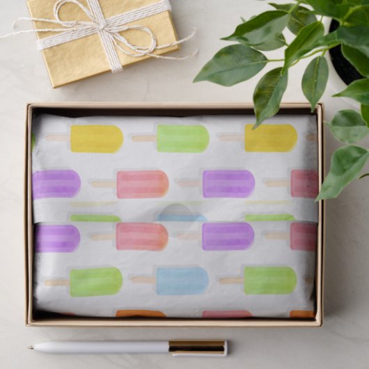 Summer Rainbow Popsicles Pattern Seidenpapier (Geschenk)