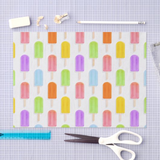 Summer Rainbow Popsicles Pattern Seidenpapier (Handwerk)