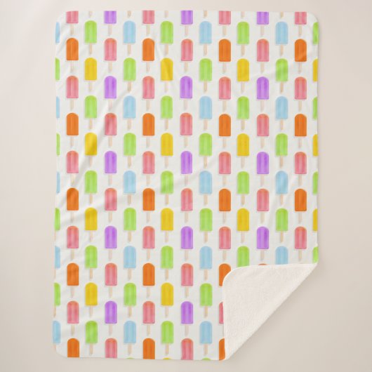 Summer Rainbow Popsicles Pattern Sherpadecke (Vorderseite)