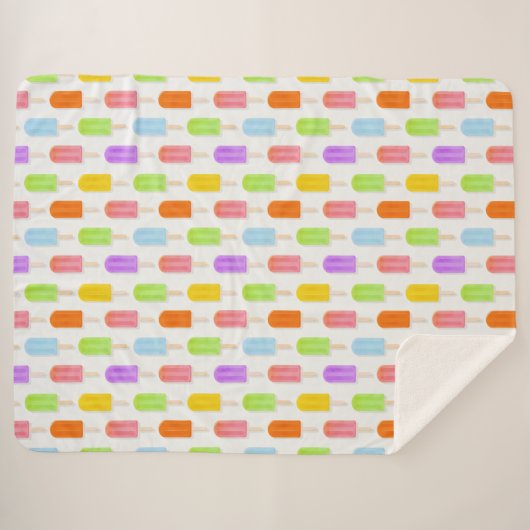Summer Rainbow Popsicles Pattern Sherpadecke (Vorderseite (Horizontal))