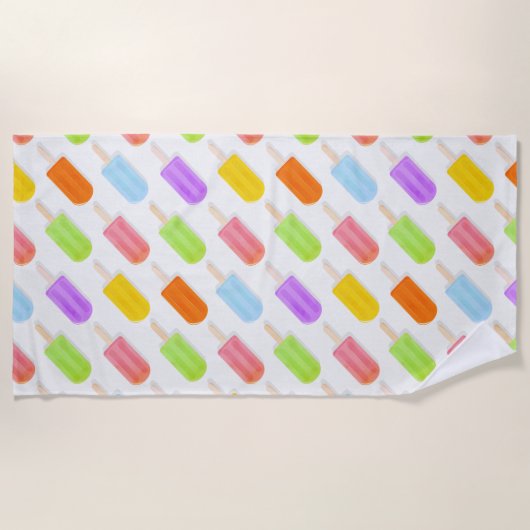 Summer Rainbow Popsicles Pattern Strandtuch (Vorderseite)