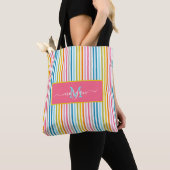 Summer Rainbow Strips Monogram Script Tasche (Von Nahem)