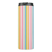 Summer Rainbow Strips Monogram Script Thermosbecher (Rückseite)