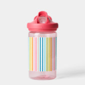 Summer Rainbow Strips Monogram Script Trinkflasche (Vorne)
