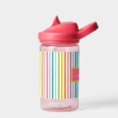 Summer Rainbow Strips Monogram Script Trinkflasche (Links)