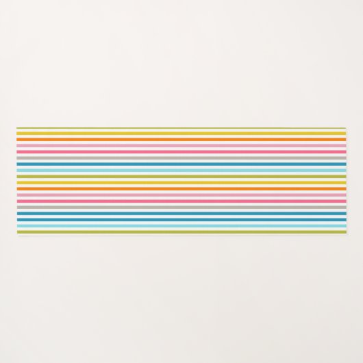 Summer Rainbow Strips Monogram Script Yogamatte (Rückseite (Horizontal))