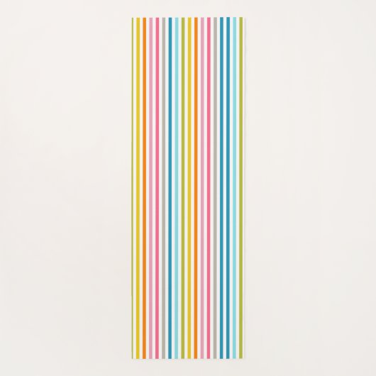 Summer Rainbow Strips Monogram Script Yogamatte (Rückseite)