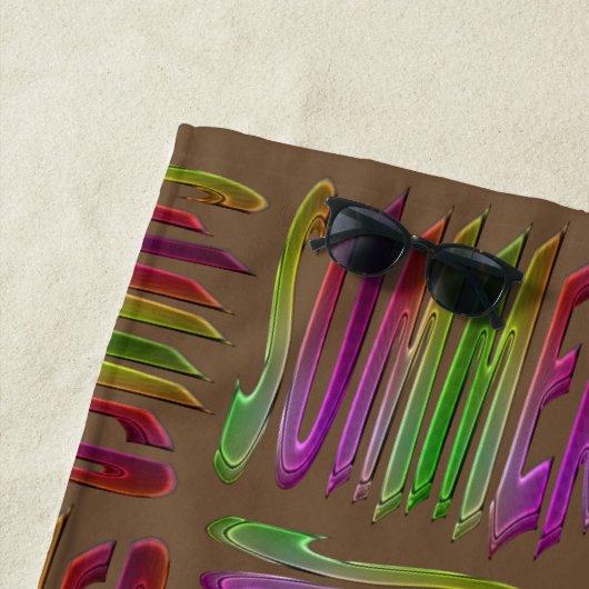 Summer Rainbow Typografy Colorful Text Pattern Strandtuch (Beispiel)