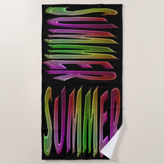 Summer Rainbow Typografy Colorful Text Strandtuch (Vorderseite)