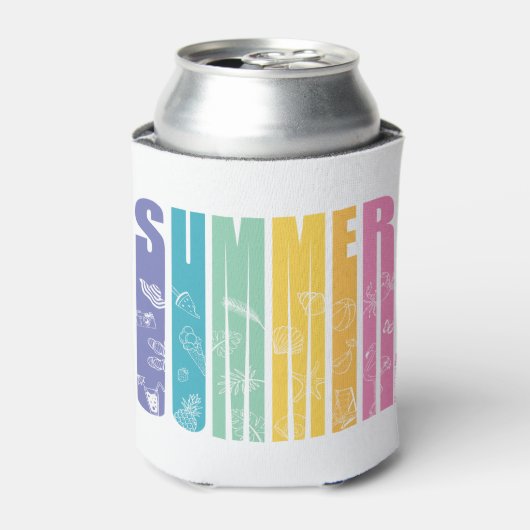 Summer Rainbow Typografy - GraphicLoveShop Dosenkühler (Kanne Vorderseite)