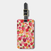 Summer Raspberry Watercolor Coquette Gepäckanhänger (Vorderseite vertikal)