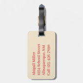 Summer Raspberry Watercolor Coquette Gepäckanhänger (Rückseite vertikal)