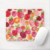 Summer Raspberry Watercolor Coquette Mousepad (Mit Mouse)