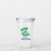 Summer Reading Green Red Beach Club Party Acryltrinkbecher (Vorderseite)