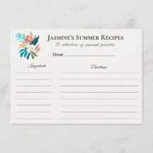 Summer Recipe Card | Citrus & Floral Kitchen