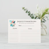 Summer Recipe Card | Citrus & Floral Kitchen Ankündigung (Stehend Vorderseite)