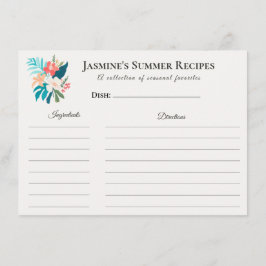 Summer Recipe Card – Tropical Floral  Ankündigung