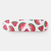 Summer Red Green Watermelon Wasserfarbenes Muster Skateboard (Horizontal)