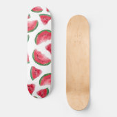 Summer Red Green Watermelon Wasserfarbenes Muster Skateboard (Vorderseite)