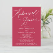 Summer Red Magenta Calligrafy Wedding Probe Einladung (Stehend Vorderseite)