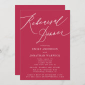 Summer Red Magenta Calligrafy Wedding Probe Einladung (Vorne/Hinten)