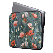 Summer Red Poppy Meadow Laptopschutzhülle (Vorderseite Links)