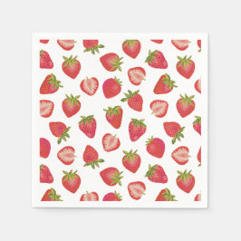 Summer Red Strawberry Pattern Serviette