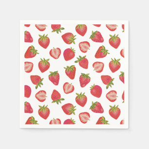 Summer Red Strawberry Pattern Serviette